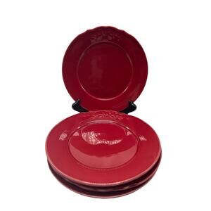 Sur la Table Set of 4 Salad/Dessert Plates Dark Red - Made in Portugal